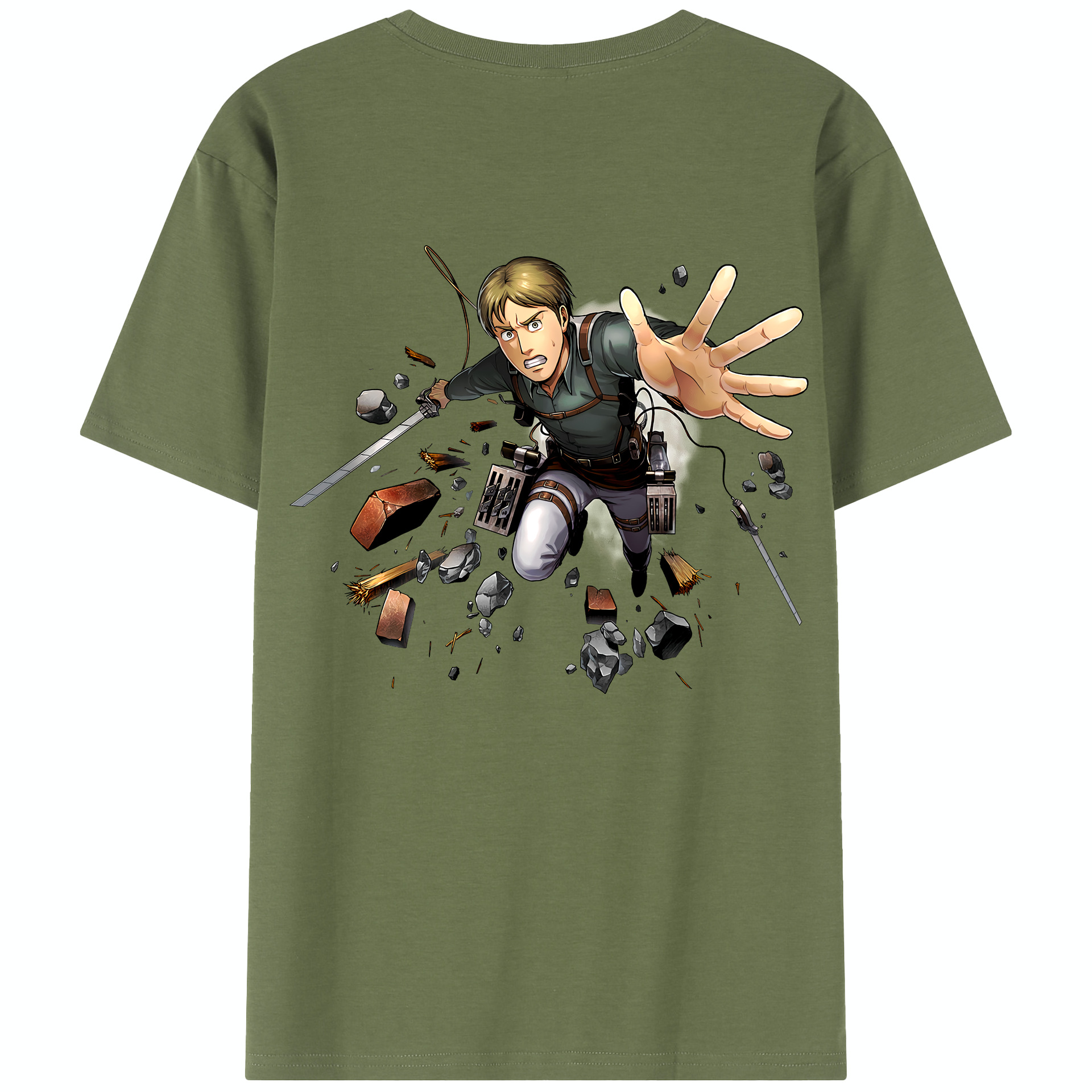 （画像用） 進撃の巨人 Attack on Titan 綿100％半袖Tシャツ（背面プリント）